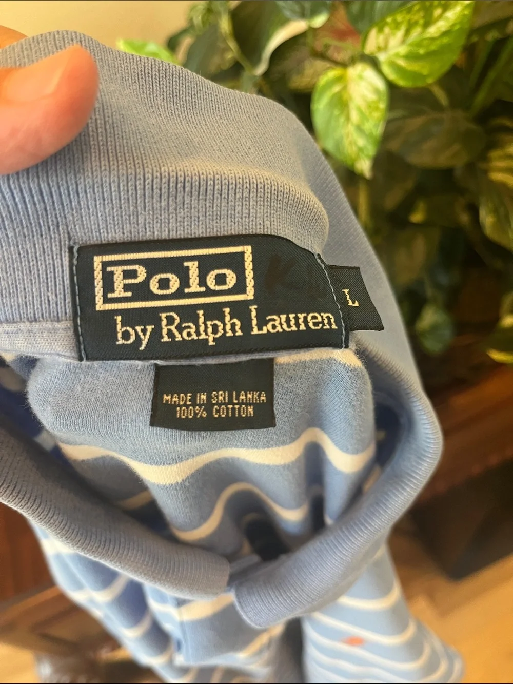 Polo Ralph Lauren Soft Cotton Knit Blue and White Striped Polo Shirt